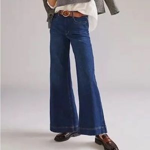Maeve Anthropologie Wide Leg High Rise Jeans